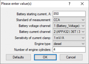 Configuration window ElPower script