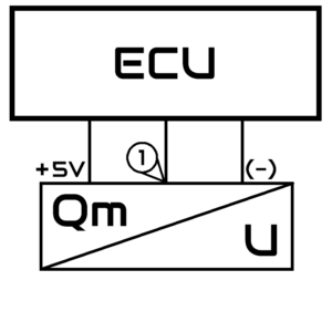 Connection to the mass air flow sensor Toyota Avensis 1.8i 2007