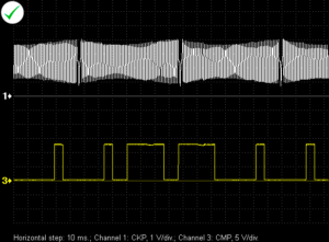 Signal from the crankshaft position sensor on a Renault engine