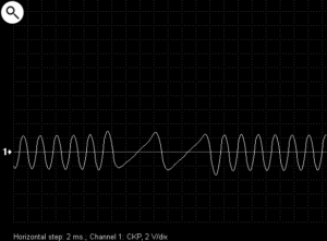 CKP signal from a Subaru engine zoomed