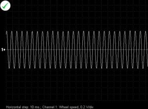 Typical waveform from inductive rotational speed sensor