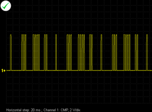 Output voltage waveform from the camshaft position sensor on a Nissan X-Trail 2.0 2003