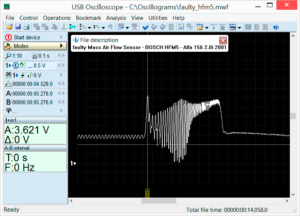 Output voltage waveform from a malfunctioning BOSCH HFM5