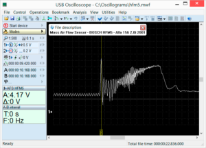 Output voltage waveform from BOSCH HFM5 mass air flow sensor in good condition