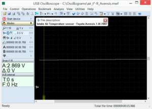 Output voltage waveform from the intake air temperature sensor in good condition