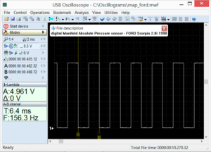 Output voltage waveform of the manifold absolute pressure sensor in good condition