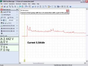 Fuel pump armature not firmly connected waveform
