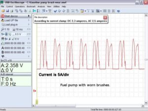 Fuel pump with worn brushes waveform