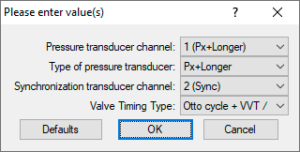 Px script Configuration window