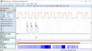 Waveform of CKP sensor signal and sync pulses obtained using CTi-50 clamps