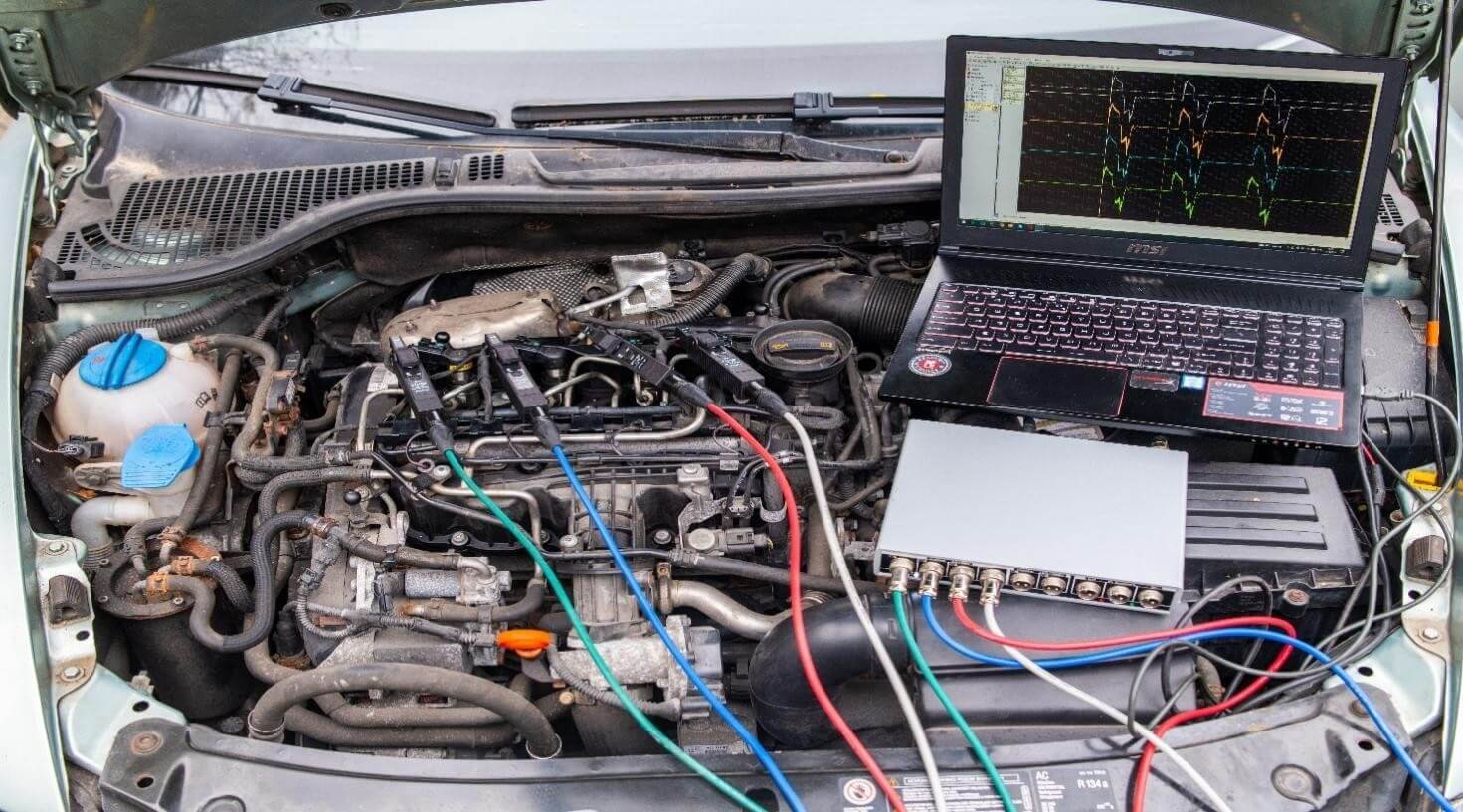Connection of the CTi-50 current clamps to diesel injectors