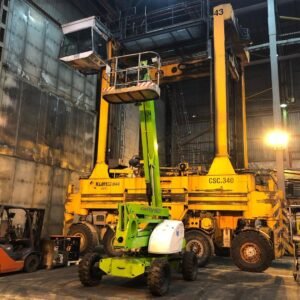 Kalmar CSC340 straddle carrier heavy-duty machine at container terminal