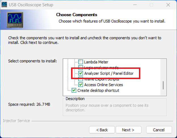 Analyzer-script-window