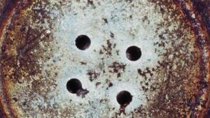 Fuel injector spray pattern before cleaning